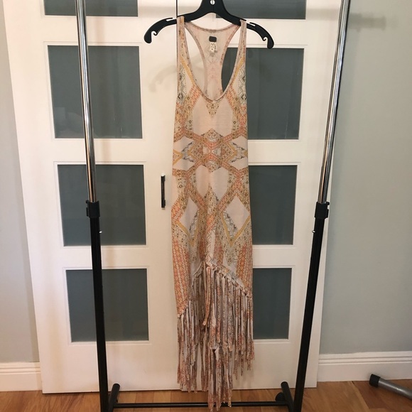Free People Mauna Loa High Low Fringe Dress XS - Picture 3 of 4